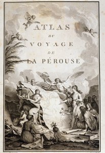 Página de título de “Atlas del viaje de La Perouse” (Jean-Francois Galaup, Conde de La Perouse) de Jean Michel the Younger Moreau