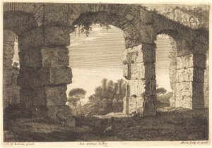 Ruinas de un acueducto de Jean Morin after Claude Lorrain