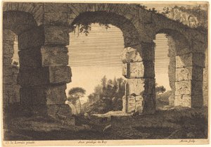 Ruinas de un acueducto de Jean Morin after Claude Lorrain