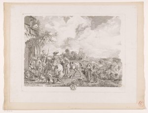 Viajeros por una posada Los bohemios Impresiones de pinturas de Philips Wouwerman (título de la serie) Oeuvres de Ph.pe Wouwermans Hollandois (título de la serie) de Jean Moyreau