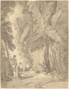 La colación de Jean Moyreau after Antoine Watteau