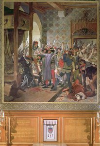 Etienne Marcel (m.1358) protegiendo al Delfín de la mafia en 1358 de Jean Paul Laurens