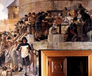 Luis VI de Francia otorgando a los ciudadanos de París su primera carta, siglo XII c1858-1921 de Jean Paul Laurens