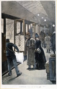 Salida del tren nocturno en la Gare de Lyon - dibujo de Sinibaldi