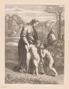 Sagrada Familia con Juan el Bautista de Jean Pesne