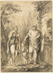 Abraham expulsando a Agar e Ismael de Jean Pierre Antoine Tassaert