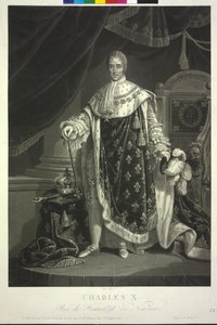 Rey de Francia Carlos X. (aguatinta) de Jean Pierre Marie Jazet