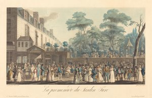 El paseo en el Jardín Turco de Jean Pierre Marie Jazet after Jean Joseph Bastier de Bez