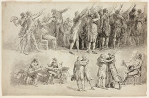Estudios para el Juramento del Juego de Pelota de Jean Pierre Norblin de La Gourdaine