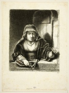 Mujer en una ventana de Jean Pierre Norblin de La Gourdaine
