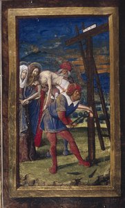 El Descendimiento de la Cruz de Lettres bâtardes, ca 1490-1510 de Jean Poyet