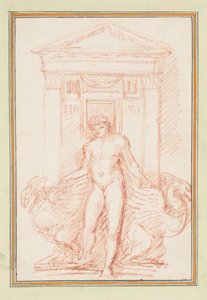 Puerta con figura desnuda y criaturas aladas de Jean Robert Ango