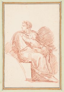 Josías con Jeconías en sus Brazos, Ancestros de Cristo del Techo de la Capilla Sixtina por Miguel Ángel de Jean Robert Ango