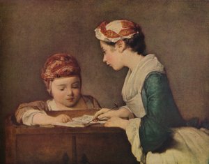 La joven institutriz, c1735-1736 de Jean Baptiste Simeon Chardin