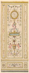 Dibujo, panel ornamental, 1775-1800