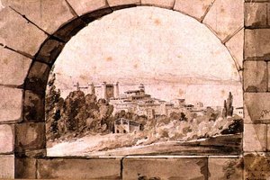 Vista de la ciudad y el lago de Bracciano, c.1810