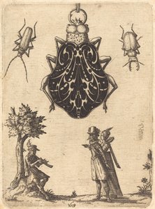 Diseño para un colgante en forma de escarabajo de Jean Toutin