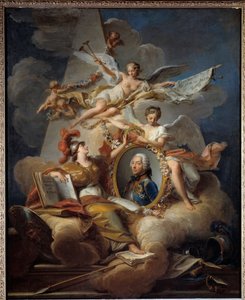 Retrato alegórico de Louis Charles Auguste Fouquet, Duque de Belle Isle, mariscal de Francia (1684-1761) de Jean Valade