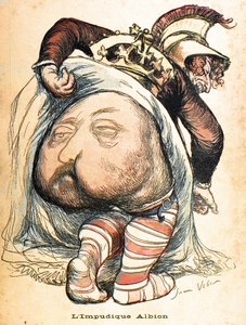 El Albion inmorbid - Eduardo VII. Caricatura de Jean Veber sobre la Guerra de los Bóers - “L