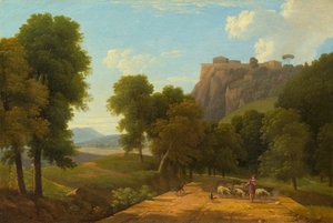 Pastor con su rebaño, c. 1820 de Jean Victor Bertin