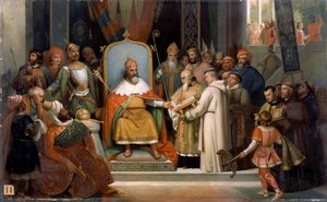 Carlomagno recibe a Alcuino, 780