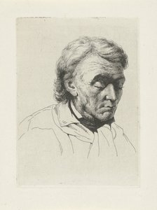 Retrato de un anciano con los ojos cerrados de Jean Zacherie Mazel
