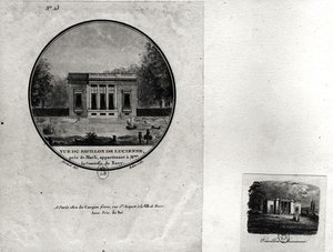 Vista de un pabellón en Louveciennes construido por Claude-Nicolas Ledoux (1736-1806) para Madame du Barry de Jean Testard