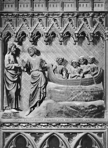 Catedral, interior, pantalla del coro, Jesucristo apareciendo en el Lago Tiberíades, la pesca milagrosa, c.1340-51 de Jean and Jean Le Boutellier Ravy