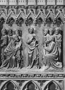Catedral, interior, pantalla del coro, Jesucristo apareciendo a los apóstoles y discípulos en Galilea, c.1340-51 de Jean and Jean Le Boutellier Ravy