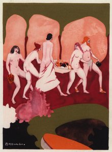 Los libros de amor de Ovidio: Cautivas a tu paso, jóvenes y doncellas te seguirán (litografía en color) de Jean de Bosschere