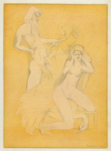 Los libros de amor de Ovidio: La bella Leda, a quien sedujo el divino adúltero (litografía en color)