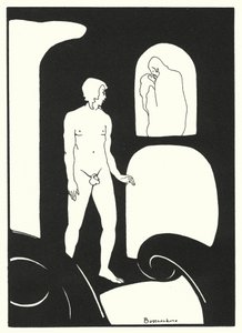 Los libros de amor de Ovidio: El imprevisto encuentro de unos amantes apasionados (litografía en color) de Jean de Bosschere