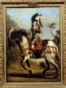 Retrato ecuestre del joven Luis XIV (1638-1715) saliendo de caza de Jean de Saint Igny