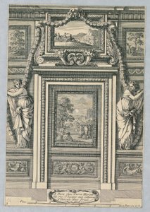 Diseño para puerta, de "Placarts Out Ornemens" de Jean le Pautre