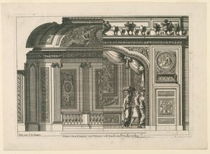 Diseño para una alcoba francesa, de "Alcoves à la Francoise" de Jean le Pautre
