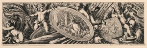 Friso: Trofeos de armas y putti de Jean le Pautre