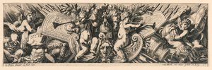 Friso: Trofeos de armas y putti de Jean le Pautre