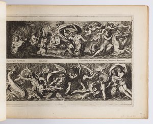 Lámina de "Frises, feuillages ou tritons marins, à la romaine"