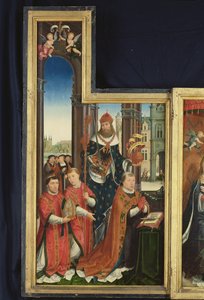 Políptico de la Glorificación de la Santísima Trinidad, panel que representa a abades, 1509-15 de Jean the Elder Bellegambe