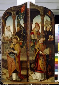 Saint Trond y Saint Guillaume. Paneles firmes de un tríptico (San Trudo y San Guillermo. Dos Paneles laterales del Tríptico). Pintura de Jean (Jehan) Bellegambe (Belgamb, Belgand) (1470-1534), óleo sobre lienzo de Jean the Elder Bellegambe