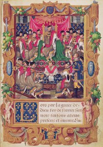 Enrique II preside una reunión de capítulo de la Orden Caballeresca Francesa de San Miguel de Jean the Elder Cousin