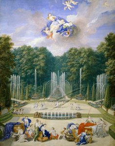 Francia, Versalles, Juegos de agua en los jardines, por Jean Cotelle de Jean the Younger Cotelle