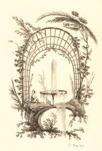 Fuente bajo pérgola