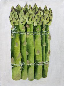 Espárragos,2013 (acrílico sobre lienzo) de Jennifer Abbott