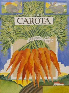 Carota, zanahorias (acrílico)