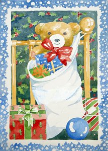 Calcetín de Navidad, 2011 (acuarela) de Jennifer Abbott