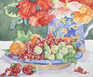 Fruta en un plato, 2014 acuarela
