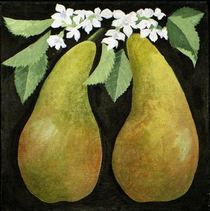 Peras, 2013 (acrílico sobre lienzo) de Jennifer Abbott