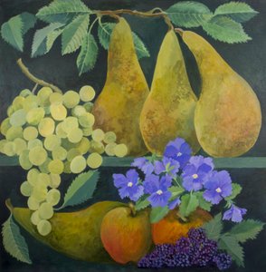 Peras y uvas, 2018 (acrílico sobre lienzo)