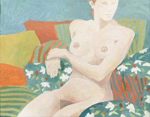 Desnudo sentado (acrílico)